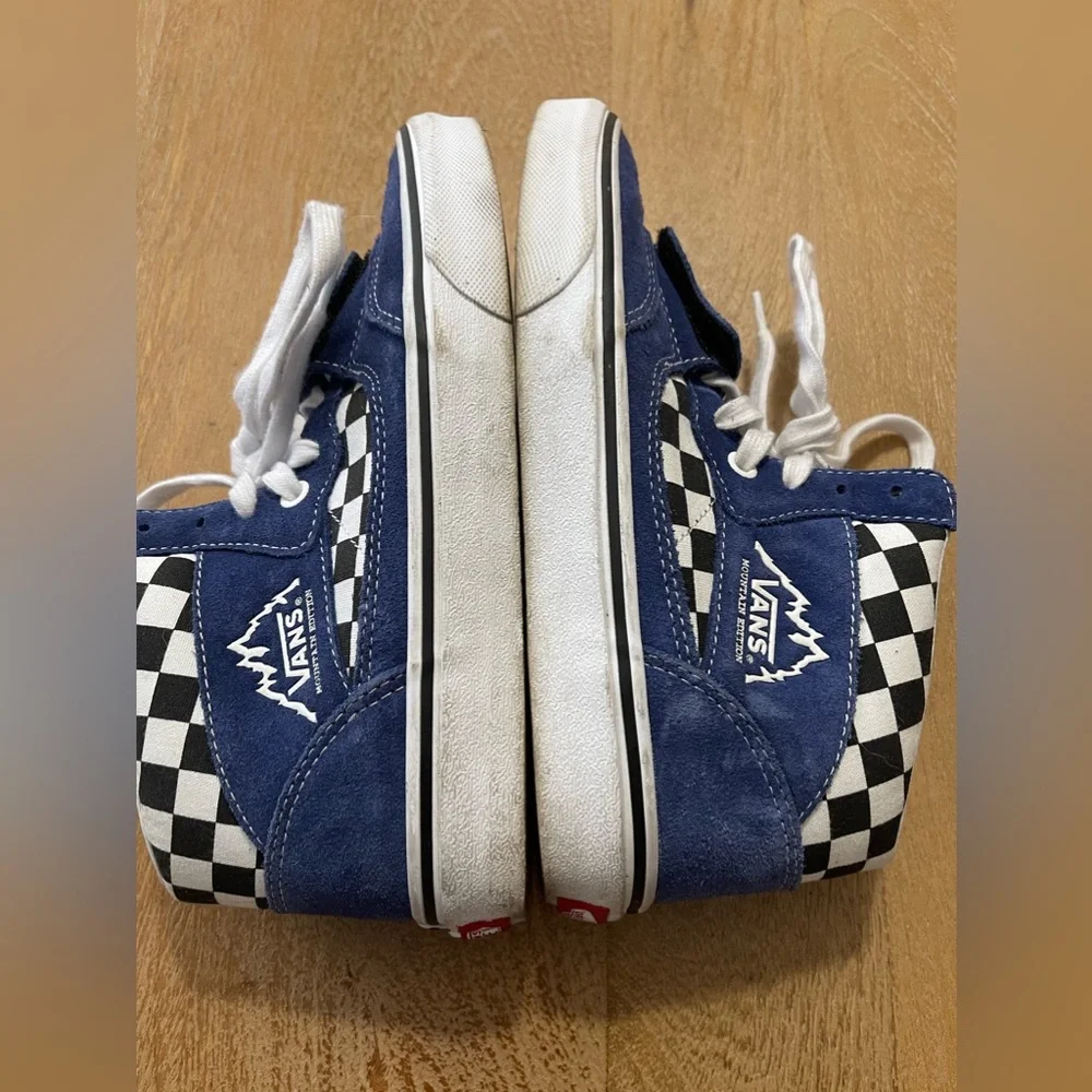 Vans Mountain Edition Blue Black Checkerboard Men’s 6.5/Wmns 8.0 - Picture 4 of 10